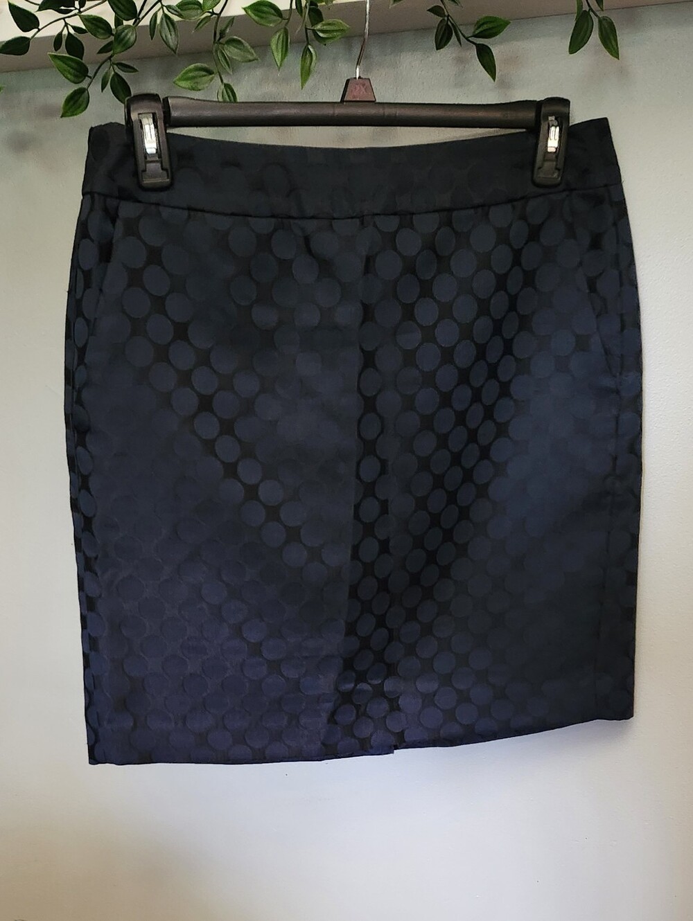 Banana Republic Navy Dot Jacquard Pencil Skirt